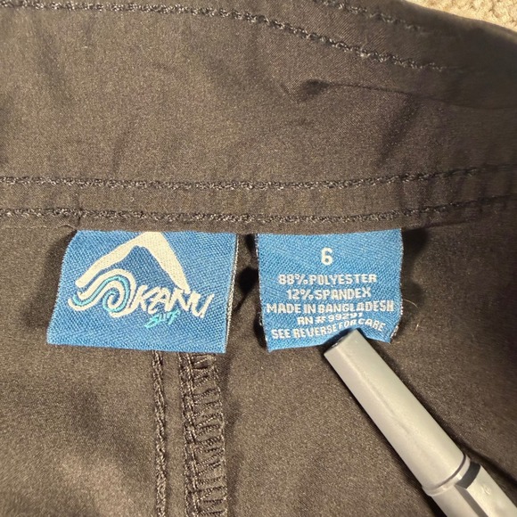 Kanu Surf Board Shorts Women 6 Black Cargo Pocket Lace Up Swim Trunks - Picture 3 of 6